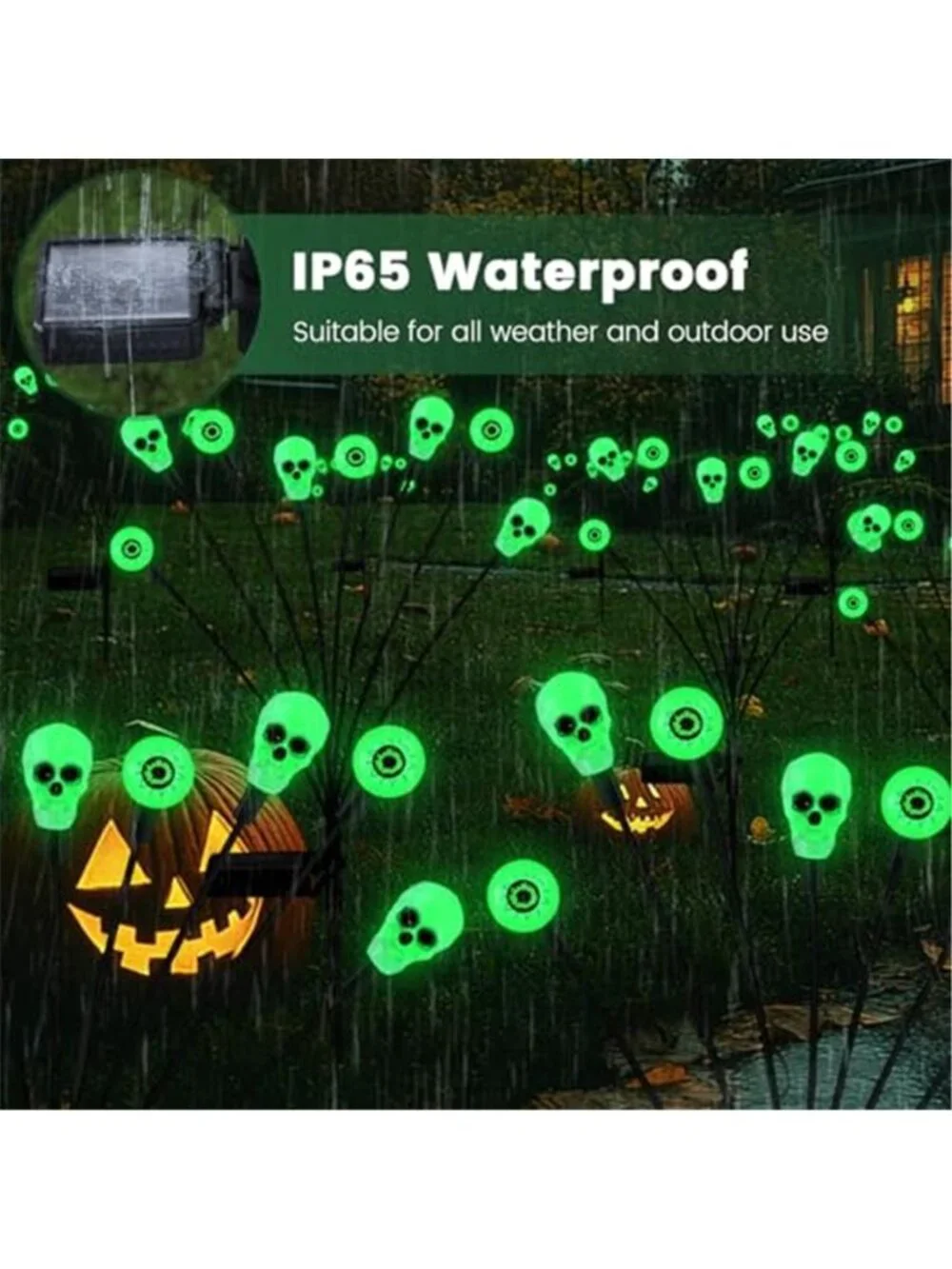 Solar Halloween Outdoor Eyeball Lights Yard Stakes Scary Garden Decorations IP65
